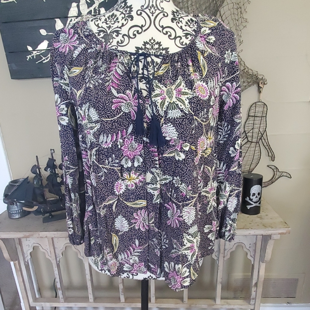 Old Navy Floral Babydoll Blouse Top